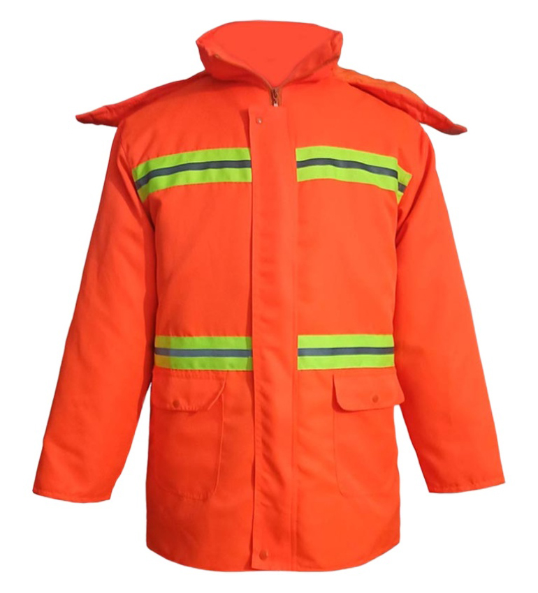 冬季反光環(huán)衛(wèi)棉服定制款式圖片