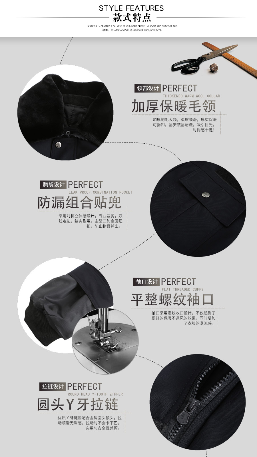 冬季保安執勤棉服—款式特點